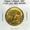 1997 Poland 2 Zlotych BU UNC Nordic Gold Coin PAWEL EDMUND STRZELECKI