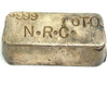 Extremely Rare N.R.C. Poured Chunky Style Silver Ingot Silver Bar 11.6 oz .999