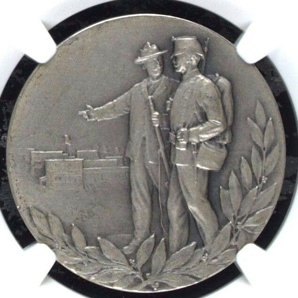 Rare Swiss 1903 Silver Shooting Medal Zurich Oerlikon R-1788a NGC MS64