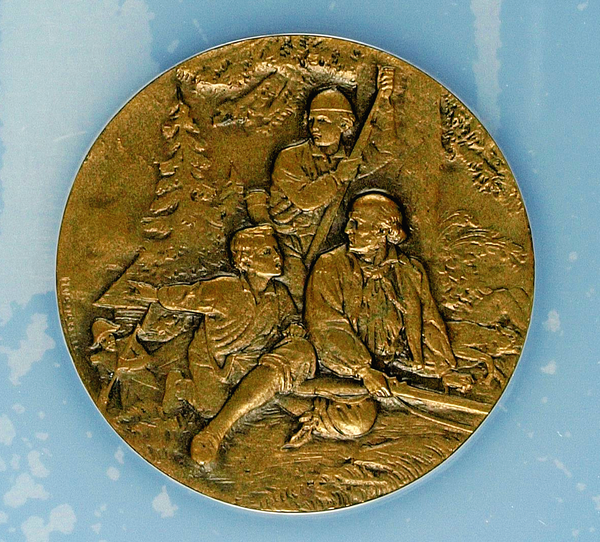 Extremely Rare Swiss Bronze Shooting Medal NGC MS64 R-1035 Beckenried Nidwalden