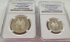 1963 1964 1970 1971 1972 1973 Bulgaria Set 8 Silver Coins 2, 5 Leva NGC PF64-67