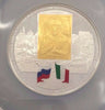 2011 Russia 25 Roubles 5oz Silver Gold Coin Colorized Italian Culture NGC PF70