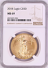 2018 Gold 1oz Coin $50 American Eagle Coin United States NGC MS69