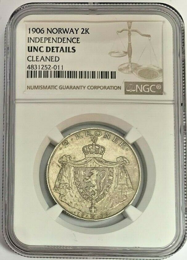 Norway 1906 Silver Coin 2 Kroner Norwegian Independence NGC