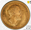 1874 Gold 10 Kronor Oscar II King of Sweden and Norway PCGS MS66