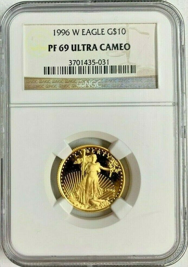 1996 W Gold $10 American Eagle Proof Coin 1/4 oz West Point NGC PF69 Low Mintage