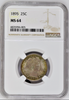 1895 P Liberty Barber Head Quarter NGC MS64 Silver Coin 25 cents United States