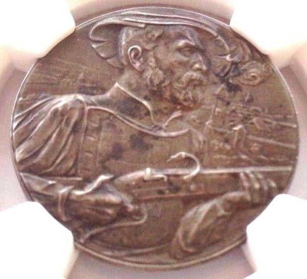 Swiss 1905 Silver Medal Shooting Festival Aargau Rheinfelder R-30b NGC MS61