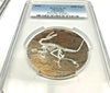 2018 Mongolia 2000 Tugrik Silver Coin Velociraptor First Day of Issue PCGS PF70