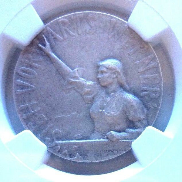 Rare Swiss 1905 Shooting Medal Schwyz Beautiful Woman R-1079a NGC MS62