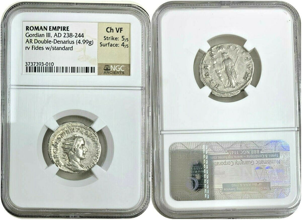 Roman Gordian III AD238-244 Antoninianus Double Denarius Fides NGC Ch VF