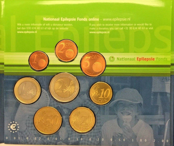 2003 Netherlands 8 Euro Coins Set Epilepsie Fonds Nederland Special Edition