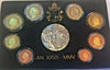 Vatican 2005 Pope Johannes Paul II Euro Set 8 Proof Coins, Silver Medal Box COA