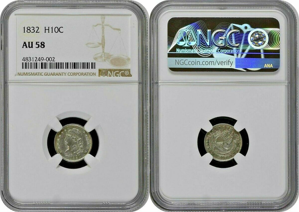 1832 Early Half Dimes NGC AU58 Silver Coin 5 cents United States