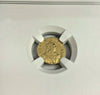 Russia 1756 Very Rare Gold 1/2 Ruble Poltina Queen Elizabeth NGC MS62