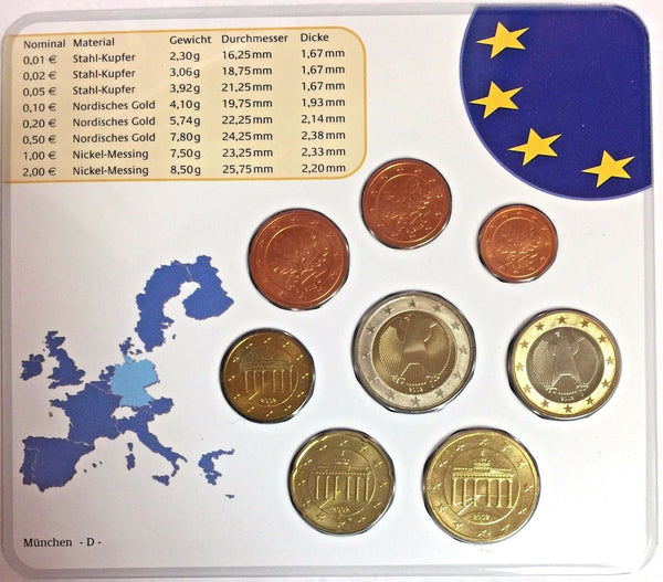 Germany 2002 Euro Official Coin Set Special Edition München Mint D Deutschland
