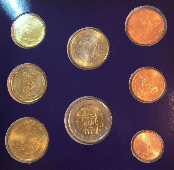 San Marino 2002 Complete Euro Proof Set 8 Coins COA