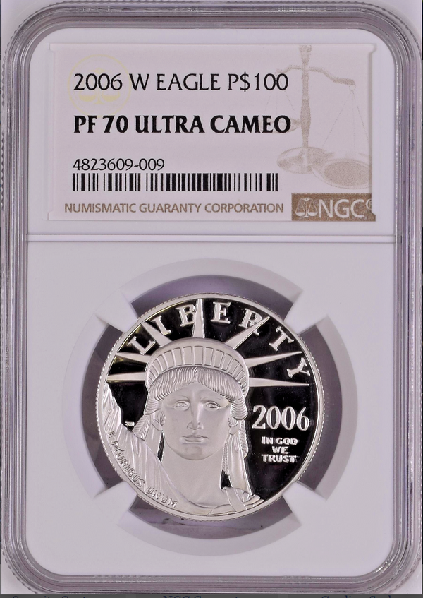 US 2006 Platinum $100 Proof Statue of Liberty American Eagle NGC PF70