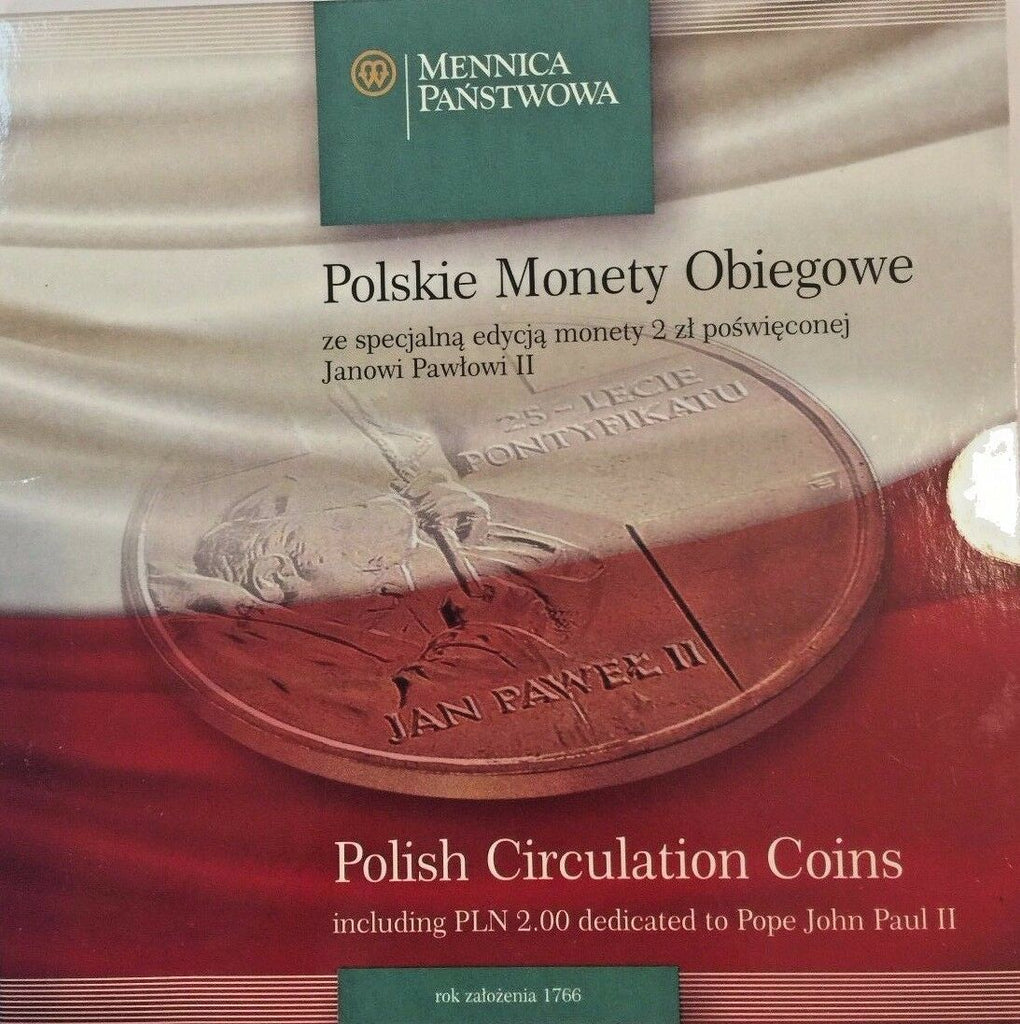 Poland 1995, 1996, 2003 Set 10 Polish Circulation Coins - Pope John Paul II