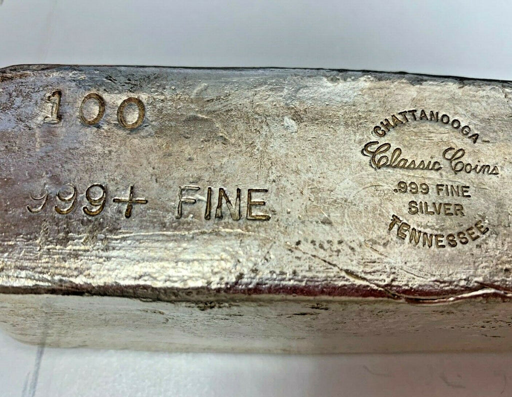 USA Silver Bar Chattanooga Tennessee 100 oz .999 The United States Government