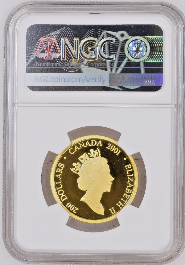 2001 Canada Gold $200 Habitant Farm Cornelius Krieghoff NGC PF70