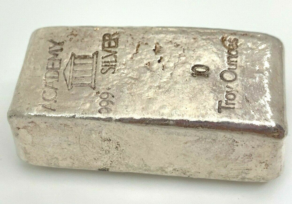 Vintage Silver Bar 10 oz .999 Academy Loaf Style