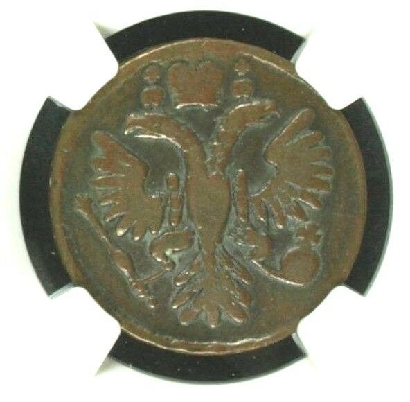 Russia 1735 Cooper Coin 1/2 Kopek Denga NGC Russian Empire Anna