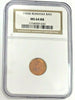 Romania 1900 Bronze 1 Ban King Carol I NGC MS64 Nothing without God's will