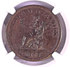 1839 British Guiana 1 Stiver Copper Britannia NGC AU 55 Rare