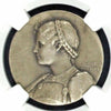 Swiss 1899 Silver Shooting Medal Bern Beautiful Woman R-239b M-151a NGC MS63