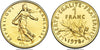 Rare France 1978 Gold Proof 1 Franc Piefort Paris PCGS SP68 Mintage-142