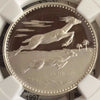 UAQ Umm Al Qaiwain UAE 1389 1970 Silver 5 Riyals Gazelles NGC PF66 Low Mintage