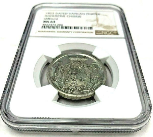Vatican 1823 Silver Medal Prince Agostino Chigi Holy Roman Church NGC MS63