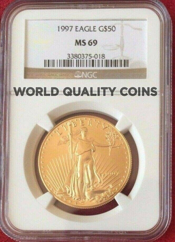 1997 Gold 1oz Coin $50 American Eagle Coin United States NGC MS69