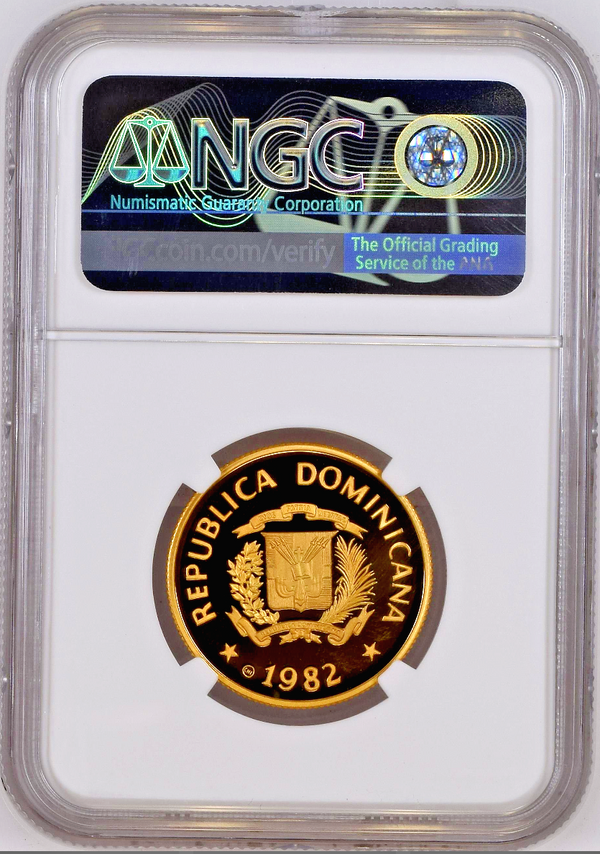 1982 Dominican Republic Gold 200 Pesos Year of the Child NGC PF66 Low Mintage