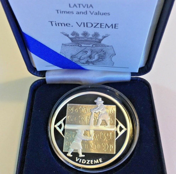 Latvia 2004 Silver Proof 1 Lats Vidzeme Times & Values Horse Mintage only 5,000