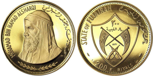 Fujairah UAE 1971 Gold 200 Riyals Muhammad bin Hammad NGC PF69 Mint-680 Top Pop