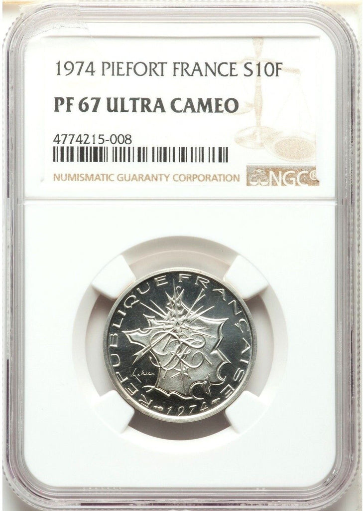 France 1974 Silver Coin 10 Francs Piefort Paris NGC PF67