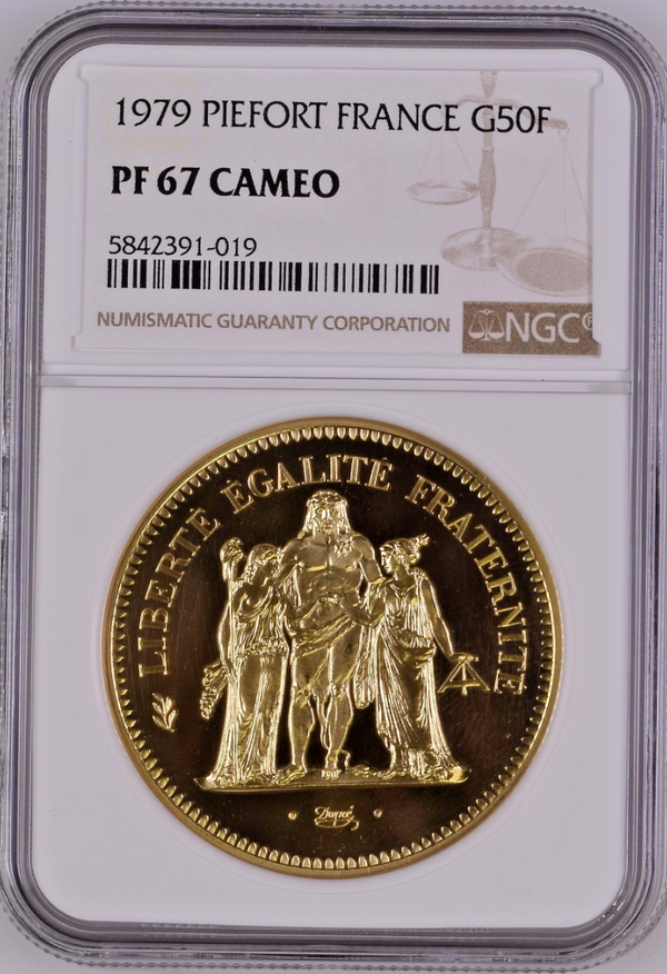 Rare France 1979 Gold Proof Set 10 coins Piefort Paris NGC PF67-69 Low Mintage