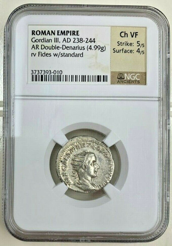 Roman Gordian III AD238-244 Antoninianus Double Denarius Fides NGC Ch VF