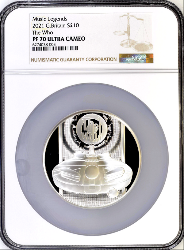 2021 Great Britain 5oz Silver £10 The Who Music Legends NGC PF70 Mintage 500