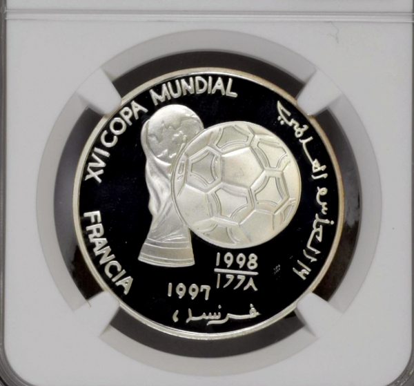Saharawi 1997 Silver 1000 Pesetas Soccer 1998 FIFA World Cup NGC PF68 Top Pop
