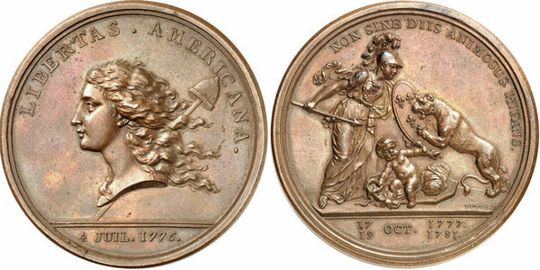 France 1781 Libertas Americana Bronze Medal NGC MS64 Mintage-300