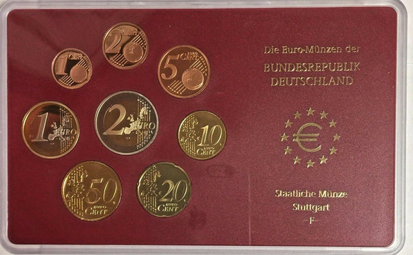 Germany 2003 F Euro Official Coin Set Stuttgart Mint Special Edition Deutschland