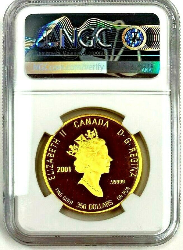 Canada 2001 Gold $350 Provincial Flowers Series Mayflower NGC PF69 Low Mintage