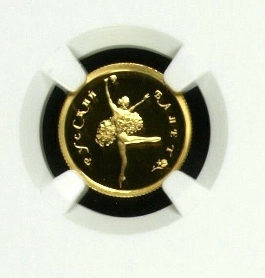 Russia 1994 Gold Proof Coin 10 Roubles Ballet Ballerina NGC PF68