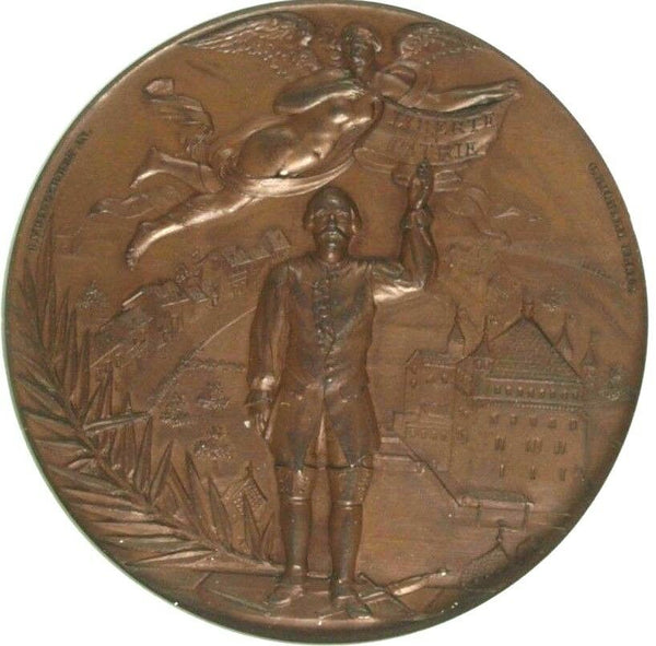 Swiss 1894 Bronze Shooting Medal Vaud Lausanne Mintage-880 R-1591d NGC MS63