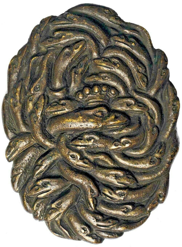 17th-18th Century North Italy Bronze Medal entwined heads of geese