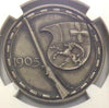 Swiss 1905 Silver Medal Shooting Fest Graubunden St Moritz R-843a NGC MS64 Rare