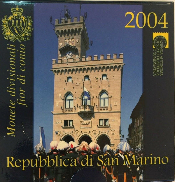 San Marino 2004 Official Euro Proof Set 9 Coins Silver 5€ perfect condition
